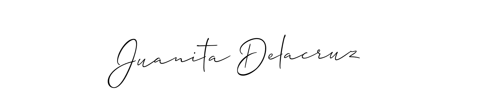 How to make Juanita Delacruz name signature. Use Allison_Script style for creating short signs online. This is the latest handwritten sign. Juanita Delacruz signature style 2 images and pictures png