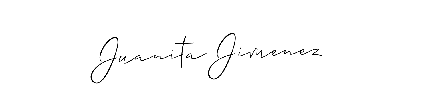 if you are searching for the best signature style for your name Juanita Jimenez. so please give up your signature search. here we have designed multiple signature styles  using Allison_Script. Juanita Jimenez signature style 2 images and pictures png