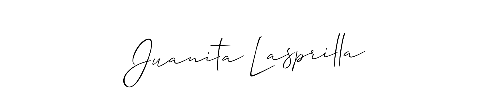 This is the best signature style for the Juanita Lasprilla name. Also you like these signature font (Allison_Script). Mix name signature. Juanita Lasprilla signature style 2 images and pictures png