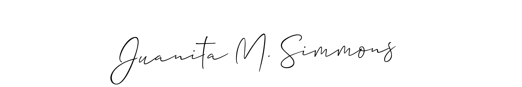 You can use this online signature creator to create a handwritten signature for the name Juanita M. Simmons. This is the best online autograph maker. Juanita M. Simmons signature style 2 images and pictures png