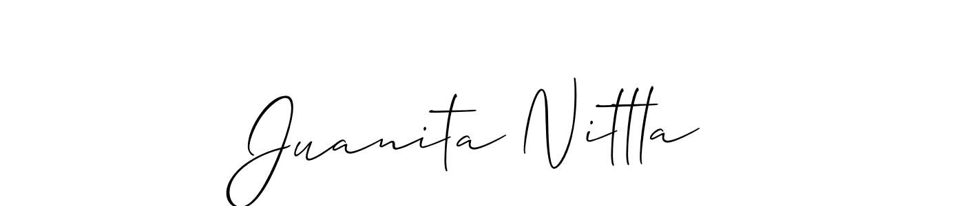 How to make Juanita Nittla signature? Allison_Script is a professional autograph style. Create handwritten signature for Juanita Nittla name. Juanita Nittla signature style 2 images and pictures png