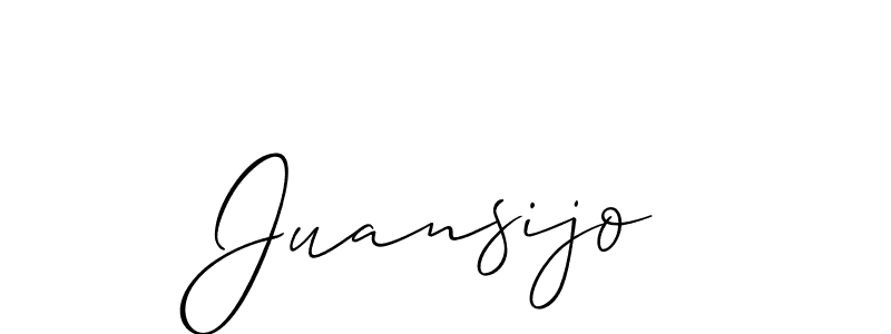 How to make Juansijo name signature. Use Allison_Script style for creating short signs online. This is the latest handwritten sign. Juansijo signature style 2 images and pictures png