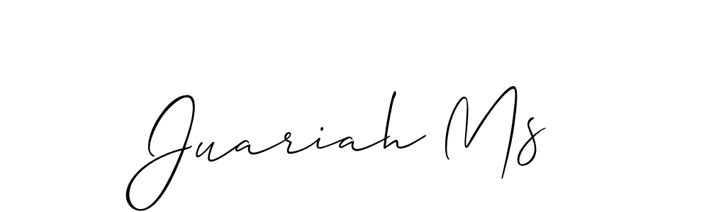 Allison_Script is a professional signature style that is perfect for those who want to add a touch of class to their signature. It is also a great choice for those who want to make their signature more unique. Get Juariah Ms name to fancy signature for free. Juariah Ms signature style 2 images and pictures png