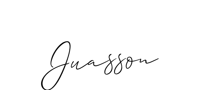 How to Draw Juasson signature style? Allison_Script is a latest design signature styles for name Juasson. Juasson signature style 2 images and pictures png