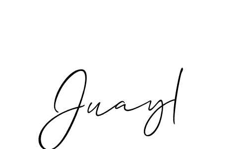 You should practise on your own different ways (Allison_Script) to write your name (Juayl) in signature. don't let someone else do it for you. Juayl signature style 2 images and pictures png