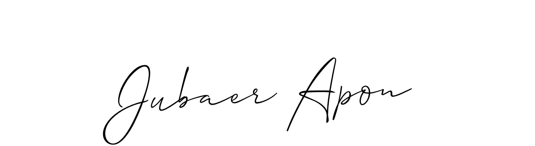 Allison_Script is a professional signature style that is perfect for those who want to add a touch of class to their signature. It is also a great choice for those who want to make their signature more unique. Get Jubaer Apon name to fancy signature for free. Jubaer Apon signature style 2 images and pictures png