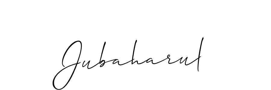 Use a signature maker to create a handwritten signature online. With this signature software, you can design (Allison_Script) your own signature for name Jubaharul. Jubaharul signature style 2 images and pictures png