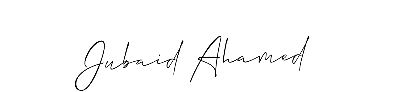 Also we have Jubaid Ahamed name is the best signature style. Create professional handwritten signature collection using Allison_Script autograph style. Jubaid Ahamed signature style 2 images and pictures png