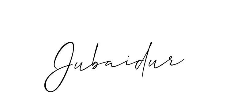 Make a beautiful signature design for name Jubaidur. With this signature (Allison_Script) style, you can create a handwritten signature for free. Jubaidur signature style 2 images and pictures png