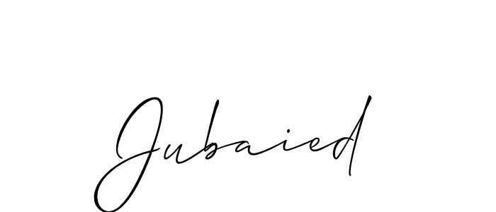 How to make Jubaied name signature. Use Allison_Script style for creating short signs online. This is the latest handwritten sign. Jubaied signature style 2 images and pictures png