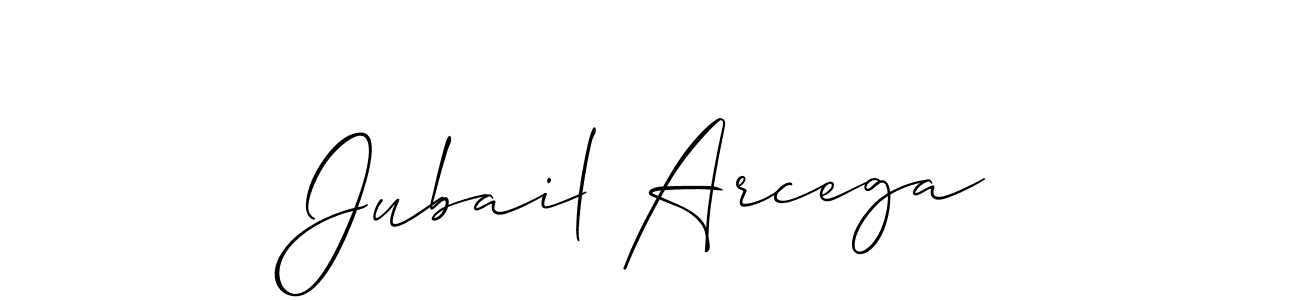 The best way (Allison_Script) to make a short signature is to pick only two or three words in your name. The name Jubail Arcega include a total of six letters. For converting this name. Jubail Arcega signature style 2 images and pictures png