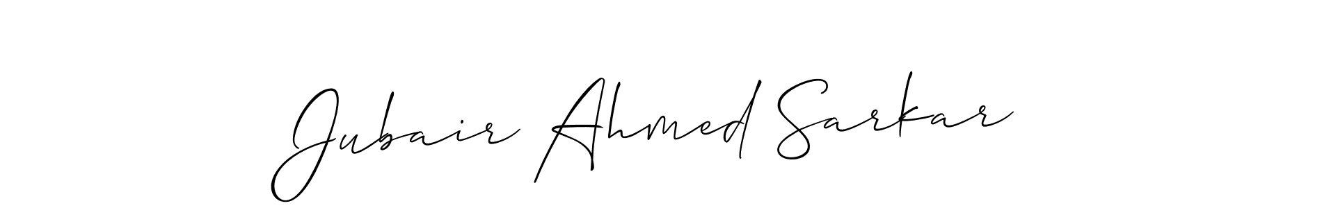 Jubair Ahmed Sarkar stylish signature style. Best Handwritten Sign (Allison_Script) for my name. Handwritten Signature Collection Ideas for my name Jubair Ahmed Sarkar. Jubair Ahmed Sarkar signature style 2 images and pictures png