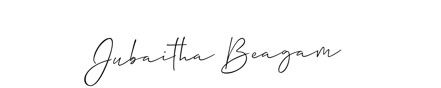 Allison_Script is a professional signature style that is perfect for those who want to add a touch of class to their signature. It is also a great choice for those who want to make their signature more unique. Get Jubaitha Beagam name to fancy signature for free. Jubaitha Beagam signature style 2 images and pictures png