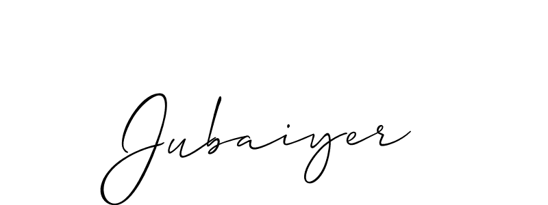 How to make Jubaiyer signature? Allison_Script is a professional autograph style. Create handwritten signature for Jubaiyer name. Jubaiyer signature style 2 images and pictures png