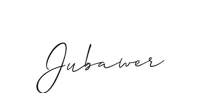 Design your own signature with our free online signature maker. With this signature software, you can create a handwritten (Allison_Script) signature for name Jubawer. Jubawer signature style 2 images and pictures png