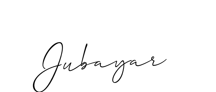 How to make Jubayar signature? Allison_Script is a professional autograph style. Create handwritten signature for Jubayar name. Jubayar signature style 2 images and pictures png