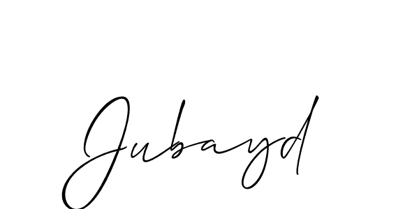 Allison_Script is a professional signature style that is perfect for those who want to add a touch of class to their signature. It is also a great choice for those who want to make their signature more unique. Get Jubayd name to fancy signature for free. Jubayd signature style 2 images and pictures png