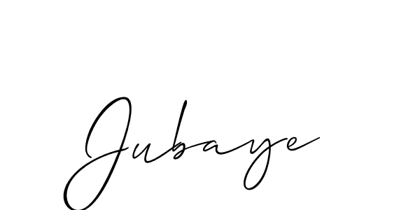 Design your own signature with our free online signature maker. With this signature software, you can create a handwritten (Allison_Script) signature for name Jubaye. Jubaye signature style 2 images and pictures png