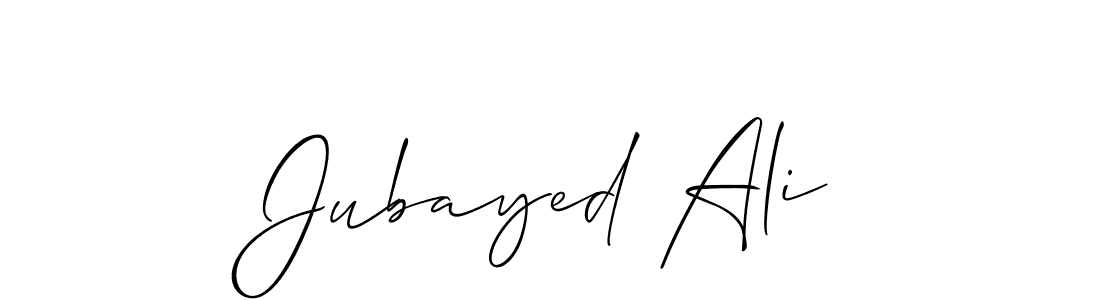 Create a beautiful signature design for name Jubayed Ali. With this signature (Allison_Script) fonts, you can make a handwritten signature for free. Jubayed Ali signature style 2 images and pictures png