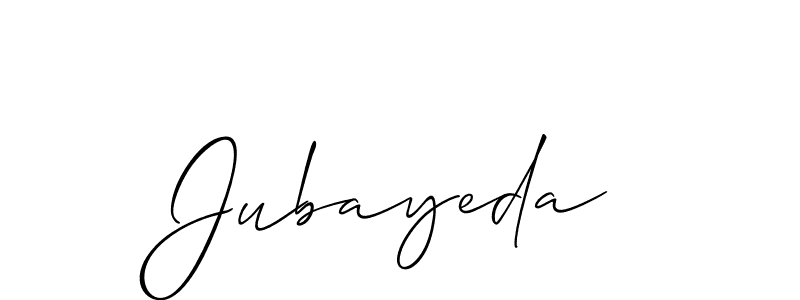 It looks lik you need a new signature style for name Jubayeda. Design unique handwritten (Allison_Script) signature with our free signature maker in just a few clicks. Jubayeda signature style 2 images and pictures png