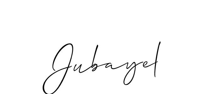 Jubayel stylish signature style. Best Handwritten Sign (Allison_Script) for my name. Handwritten Signature Collection Ideas for my name Jubayel. Jubayel signature style 2 images and pictures png