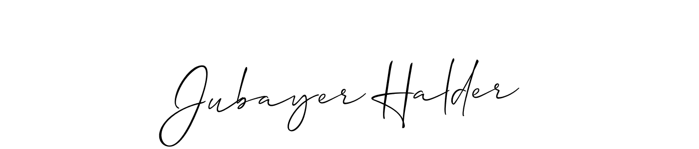 How to make Jubayer Halder signature? Allison_Script is a professional autograph style. Create handwritten signature for Jubayer Halder name. Jubayer Halder signature style 2 images and pictures png