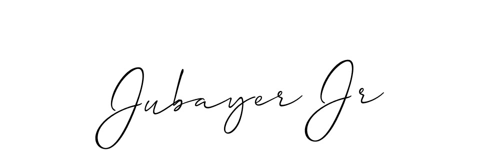 Also You can easily find your signature by using the search form. We will create Jubayer Jr name handwritten signature images for you free of cost using Allison_Script sign style. Jubayer Jr signature style 2 images and pictures png