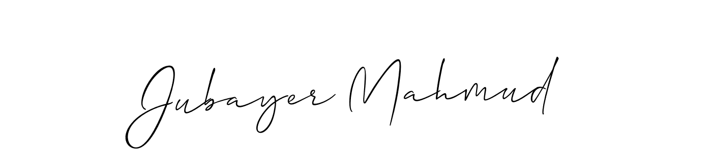 How to make Jubayer Mahmud name signature. Use Allison_Script style for creating short signs online. This is the latest handwritten sign. Jubayer Mahmud signature style 2 images and pictures png