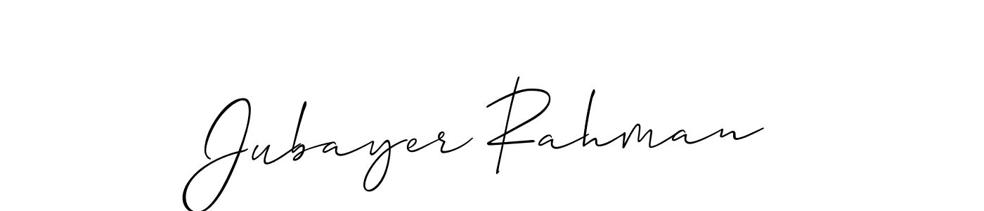 How to make Jubayer Rahman name signature. Use Allison_Script style for creating short signs online. This is the latest handwritten sign. Jubayer Rahman signature style 2 images and pictures png