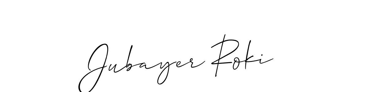 Also we have Jubayer Roki name is the best signature style. Create professional handwritten signature collection using Allison_Script autograph style. Jubayer Roki signature style 2 images and pictures png