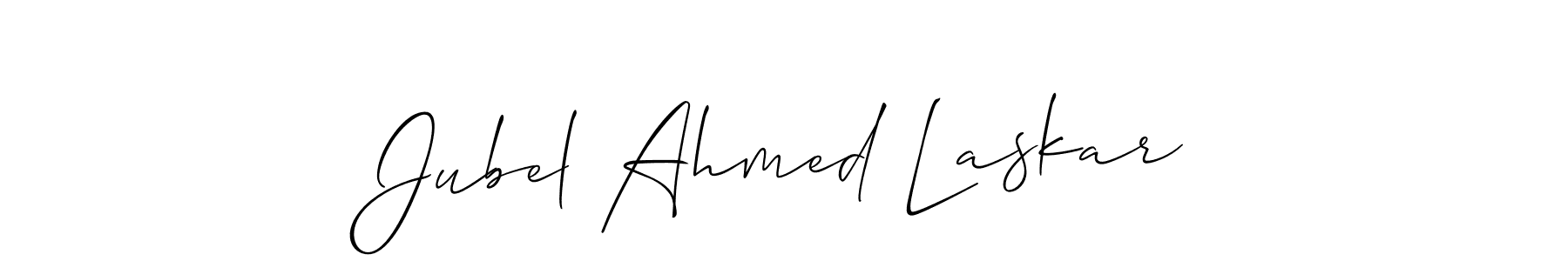 This is the best signature style for the Jubel Ahmed Laskar name. Also you like these signature font (Allison_Script). Mix name signature. Jubel Ahmed Laskar signature style 2 images and pictures png