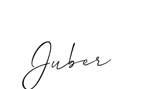 The best way (Allison_Script) to make a short signature is to pick only two or three words in your name. The name Juber include a total of six letters. For converting this name. Juber signature style 2 images and pictures png