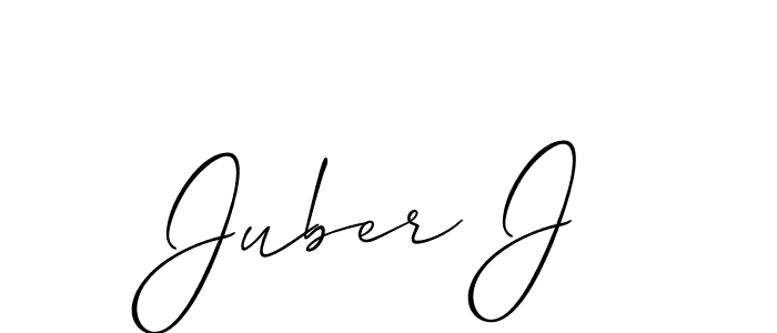 Design your own signature with our free online signature maker. With this signature software, you can create a handwritten (Allison_Script) signature for name Juber J. Juber J signature style 2 images and pictures png