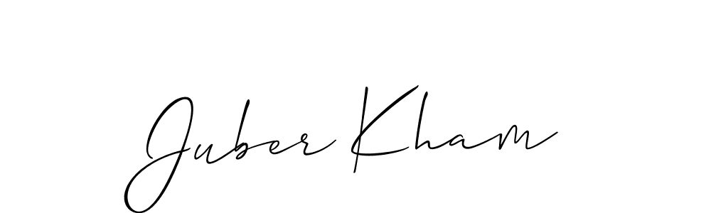 Allison_Script is a professional signature style that is perfect for those who want to add a touch of class to their signature. It is also a great choice for those who want to make their signature more unique. Get Juber Kham name to fancy signature for free. Juber Kham signature style 2 images and pictures png