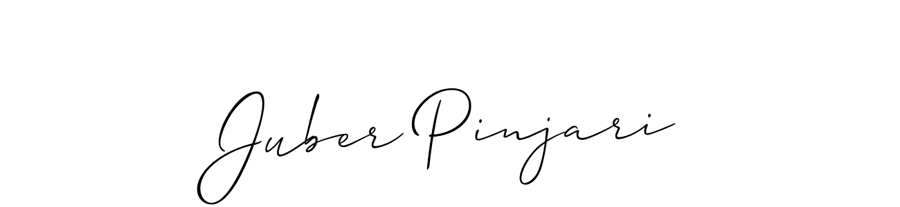 if you are searching for the best signature style for your name Juber Pinjari. so please give up your signature search. here we have designed multiple signature styles  using Allison_Script. Juber Pinjari signature style 2 images and pictures png