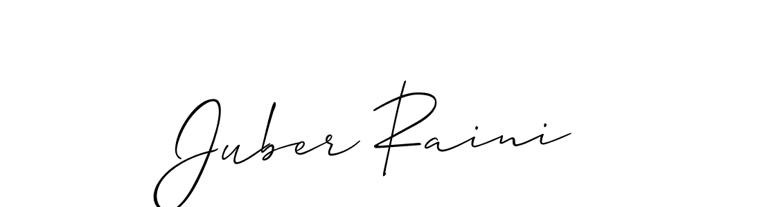 Use a signature maker to create a handwritten signature online. With this signature software, you can design (Allison_Script) your own signature for name Juber Raini. Juber Raini signature style 2 images and pictures png