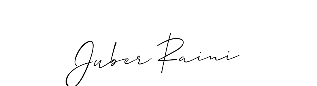 Use a signature maker to create a handwritten signature online. With this signature software, you can design (Allison_Script) your own signature for name Juber Raini. Juber Raini signature style 2 images and pictures png