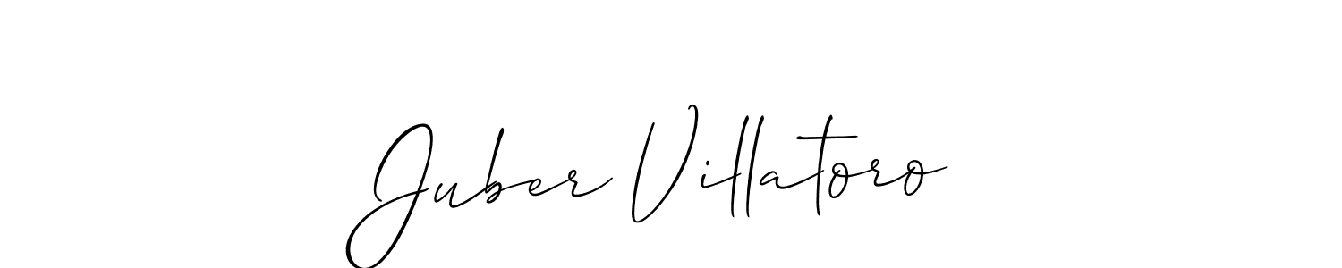 How to make Juber Villatoro name signature. Use Allison_Script style for creating short signs online. This is the latest handwritten sign. Juber Villatoro signature style 2 images and pictures png