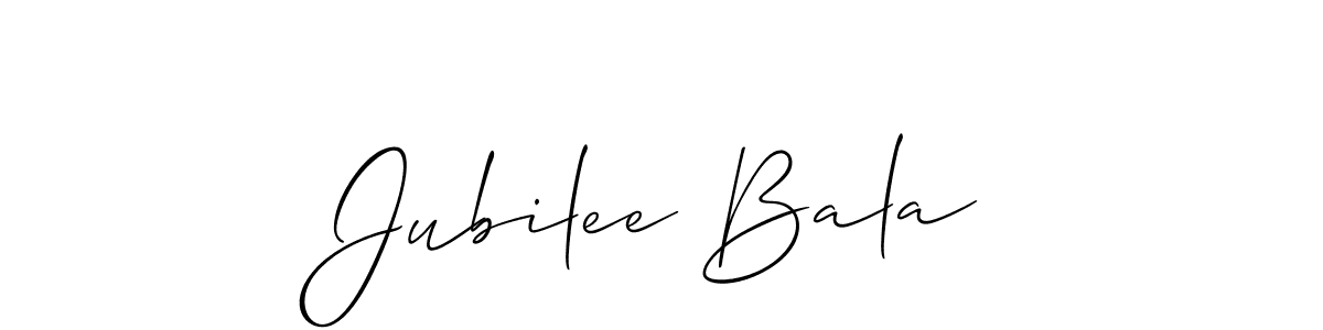 Use a signature maker to create a handwritten signature online. With this signature software, you can design (Allison_Script) your own signature for name Jubilee Bala. Jubilee Bala signature style 2 images and pictures png