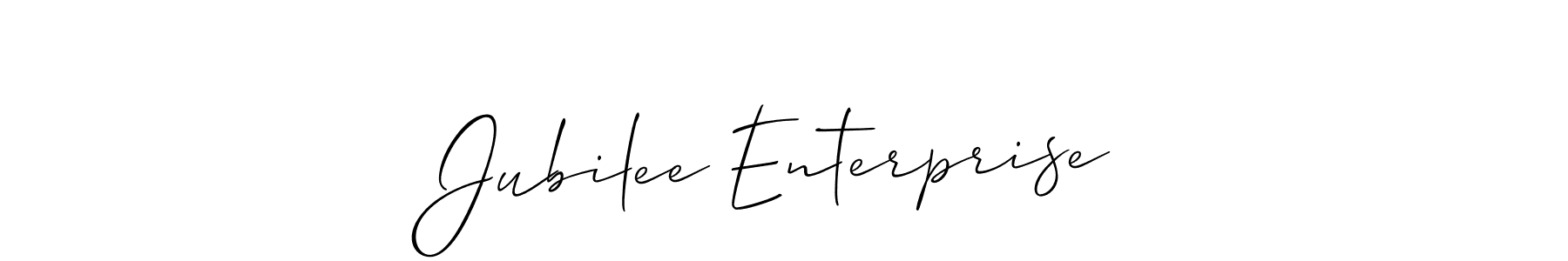 Also You can easily find your signature by using the search form. We will create Jubilee Enterprise name handwritten signature images for you free of cost using Allison_Script sign style. Jubilee Enterprise signature style 2 images and pictures png