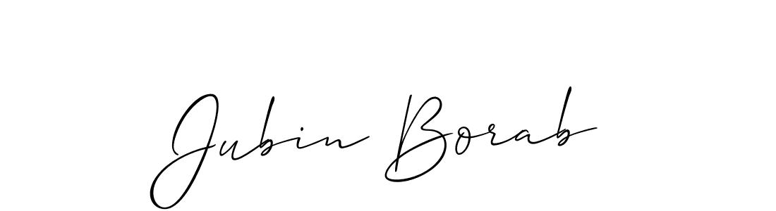 How to make Jubin Borab name signature. Use Allison_Script style for creating short signs online. This is the latest handwritten sign. Jubin Borab signature style 2 images and pictures png