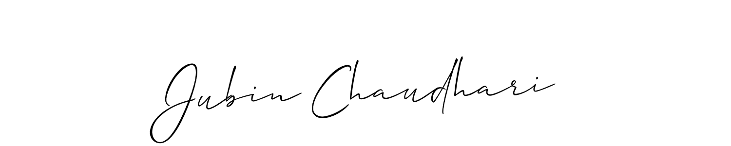 if you are searching for the best signature style for your name Jubin Chaudhari. so please give up your signature search. here we have designed multiple signature styles  using Allison_Script. Jubin Chaudhari signature style 2 images and pictures png