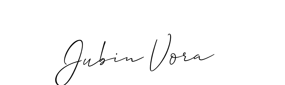 Jubin Vora stylish signature style. Best Handwritten Sign (Allison_Script) for my name. Handwritten Signature Collection Ideas for my name Jubin Vora. Jubin Vora signature style 2 images and pictures png