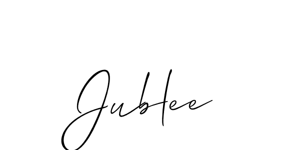 Also we have Jublee name is the best signature style. Create professional handwritten signature collection using Allison_Script autograph style. Jublee signature style 2 images and pictures png