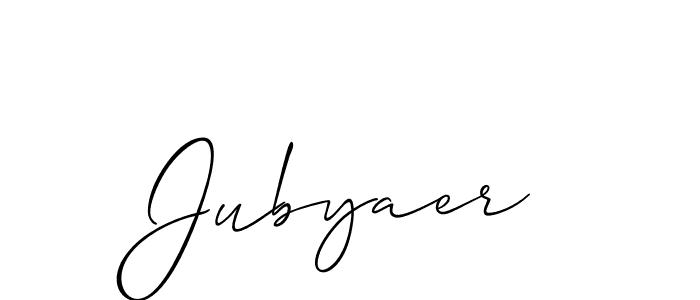 Design your own signature with our free online signature maker. With this signature software, you can create a handwritten (Allison_Script) signature for name Jubyaer. Jubyaer signature style 2 images and pictures png