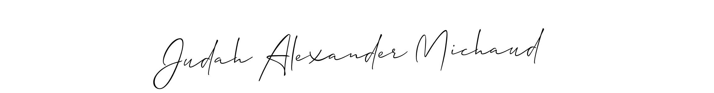 How to Draw Judah Alexander Michaud signature style? Allison_Script is a latest design signature styles for name Judah Alexander Michaud. Judah Alexander Michaud signature style 2 images and pictures png