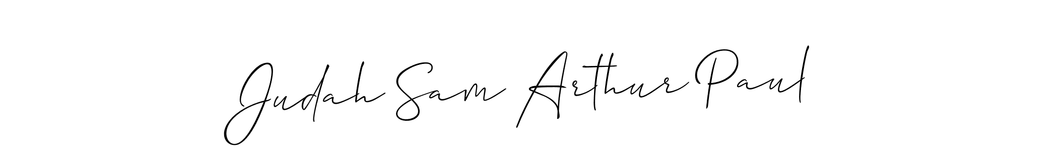 Use a signature maker to create a handwritten signature online. With this signature software, you can design (Allison_Script) your own signature for name Judah Sam Arthur Paul. Judah Sam Arthur Paul signature style 2 images and pictures png