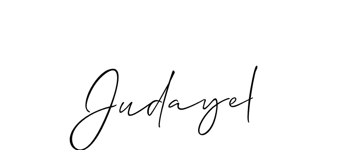 How to make Judayel name signature. Use Allison_Script style for creating short signs online. This is the latest handwritten sign. Judayel signature style 2 images and pictures png