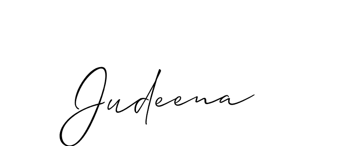 Create a beautiful signature design for name Judeena. With this signature (Allison_Script) fonts, you can make a handwritten signature for free. Judeena signature style 2 images and pictures png