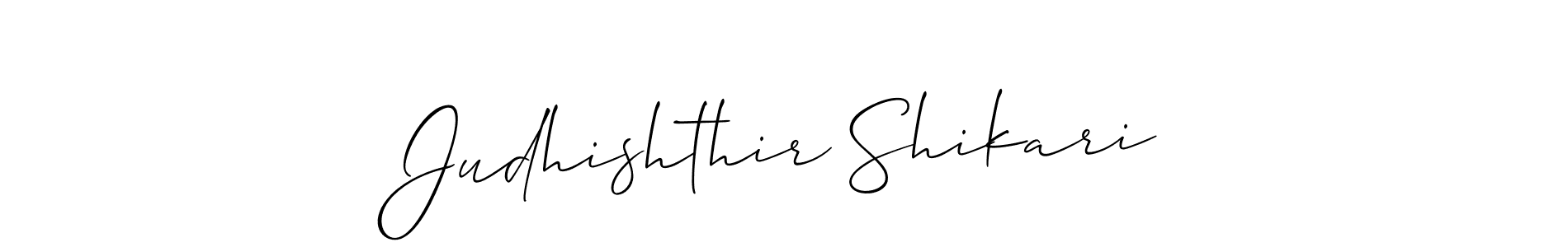 Also we have Judhishthir Shikari name is the best signature style. Create professional handwritten signature collection using Allison_Script autograph style. Judhishthir Shikari signature style 2 images and pictures png